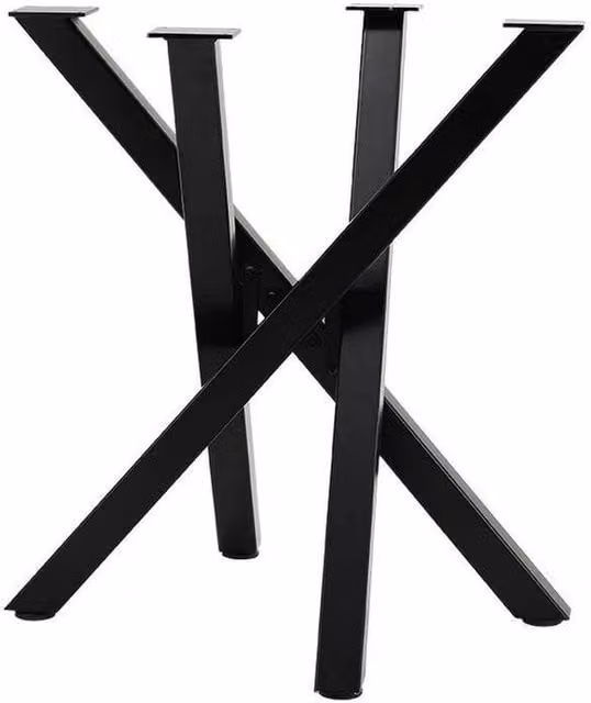 FLAVORA Industrial Matt Black Metal Dining Table and Desk Legs – 1
