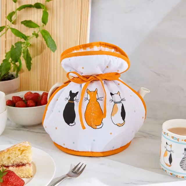 Ulster Weavers Cats In Waiting Cotton Tea Cosy in Orange and White – 1