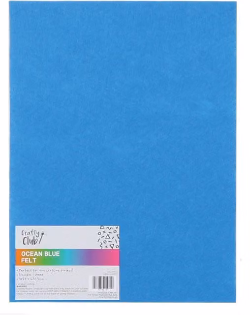 Crafty Club Craft Felt Sheet in Ocean Blue