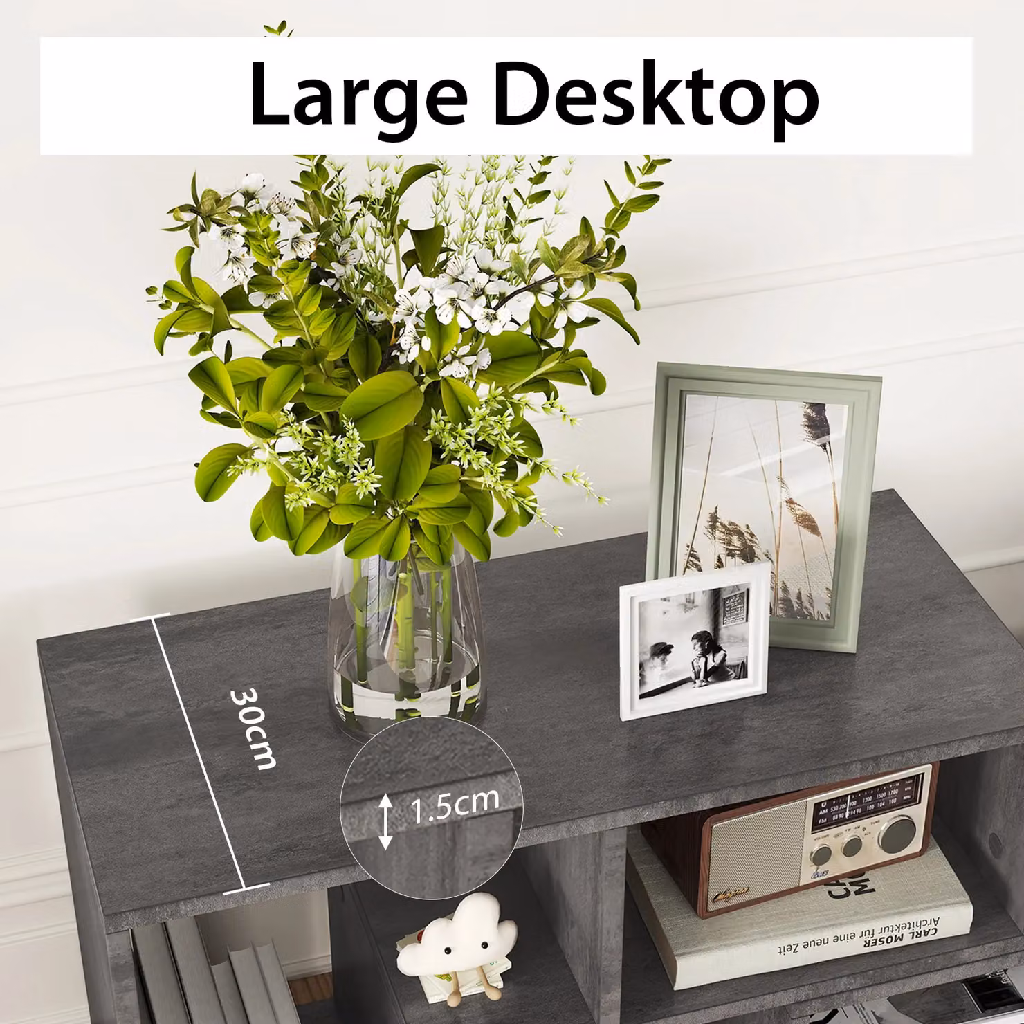 Costway Modern 3 Piece Adjustable TV Console Stand and Entertainment Centre in Grey – 7