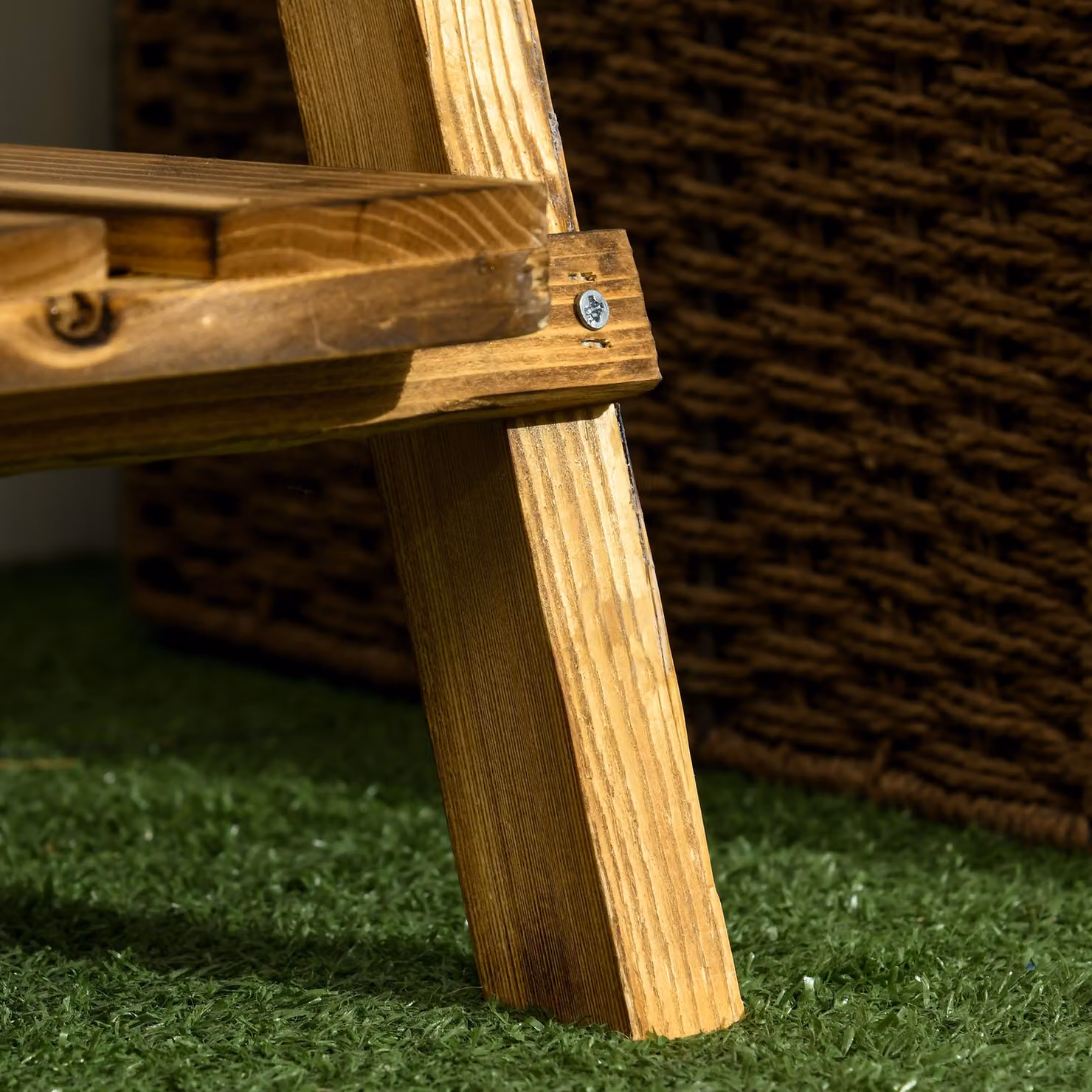 Outsunny 3 Tier Wooden Folding Flower Pot Stand, Brown Garden Planter Display Ladder, W: 37 cm, D: 60 cm, H: 93 cm – 6