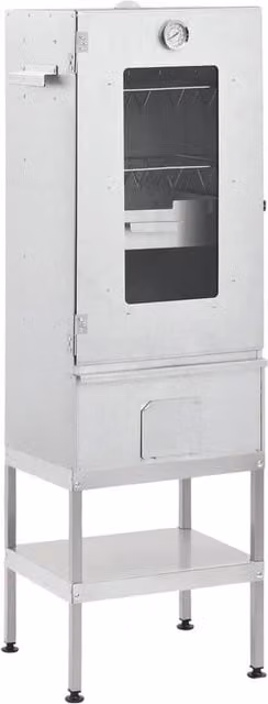 Berkfield Home Vertical BBQ Oven Smoker with Table in Silver and Black Galvanised Steel