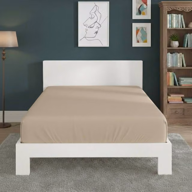 Snug City Beige Polycotton Extra Deep Fitted Sheet, Super King, W/D: 200 x 200 cm, H: 40 cm – 1