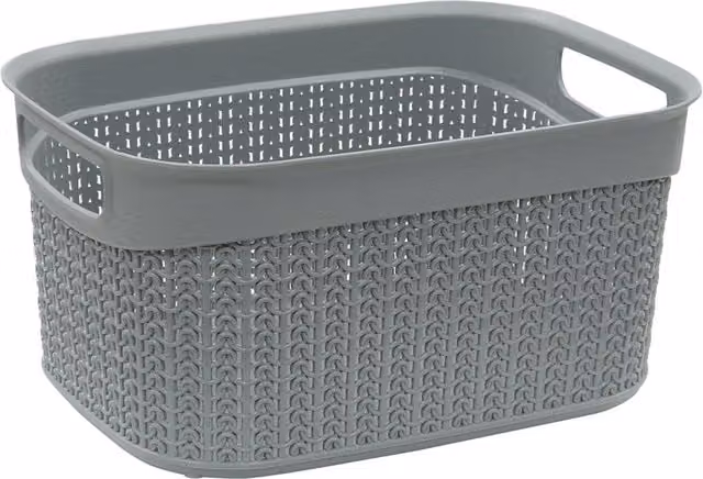 JVL Loop 9L Open Weave Storage Basket in Grey