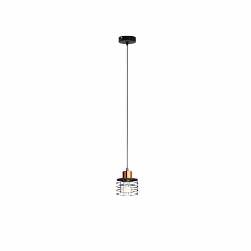 Netlighting Helam Edison Slim Pendant Ceiling Light in Black and Copper, Diameter: 12 cm