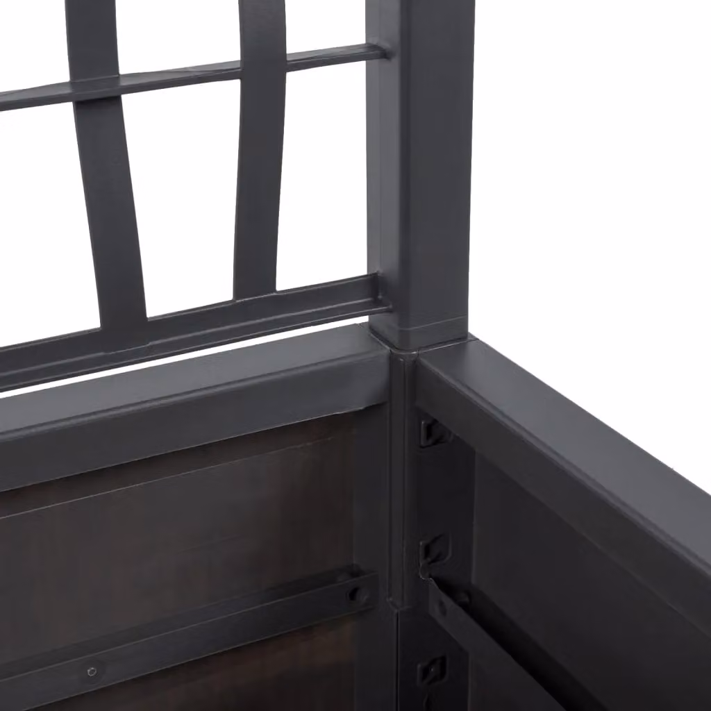 Berkfield Home Garden Planter with Trellis in Dark Grey, W: 80 cm, D: 36 cm, H: 140 cm – 3
