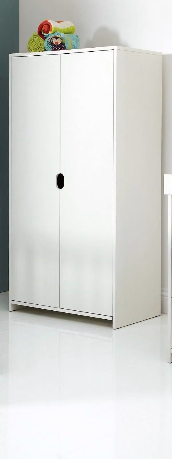 Mamas & Papas Rocco White Nursery Wardrobe with Hinged Doors H 168 cm x W 84 cm x D 53 cm