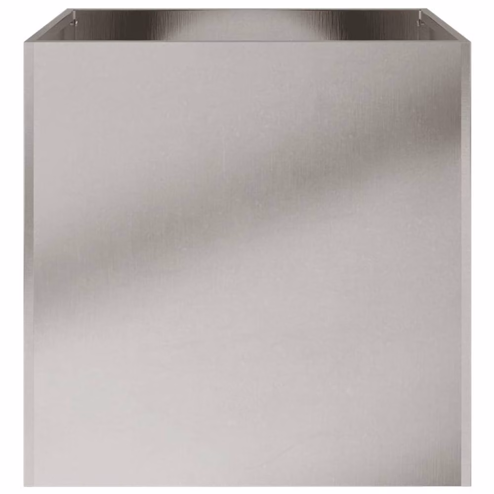 Berkfield Home Stainless Steel Silver Planter Tub, 2 Pack, W: 42 cm, D: 40 cm, H: 39 cm – 3