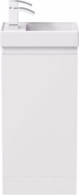 KORVIXA Floor Standing Slim White Ceramic Bathroom Vanity Unit with Basin, W/D/H: 40 x 52 x 80 cm