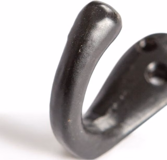 Hammer & Tongs Black Iron Hanging Hook, Pack of 5, H45mm x W20mm