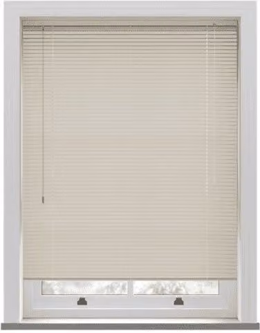 New Edge Blinds Cream PVC Venetian Blind with 25mm Slats, W: 170 cm, H: 152 cm – 1