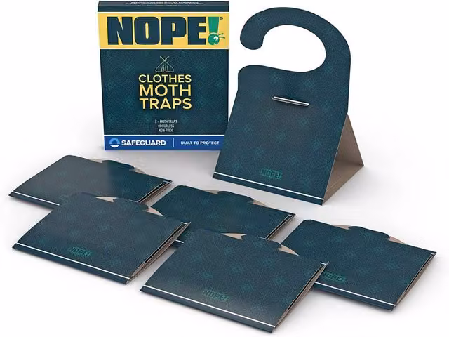 NOPE! Clothes Moth Traps, 2 x 3 Pack, White
