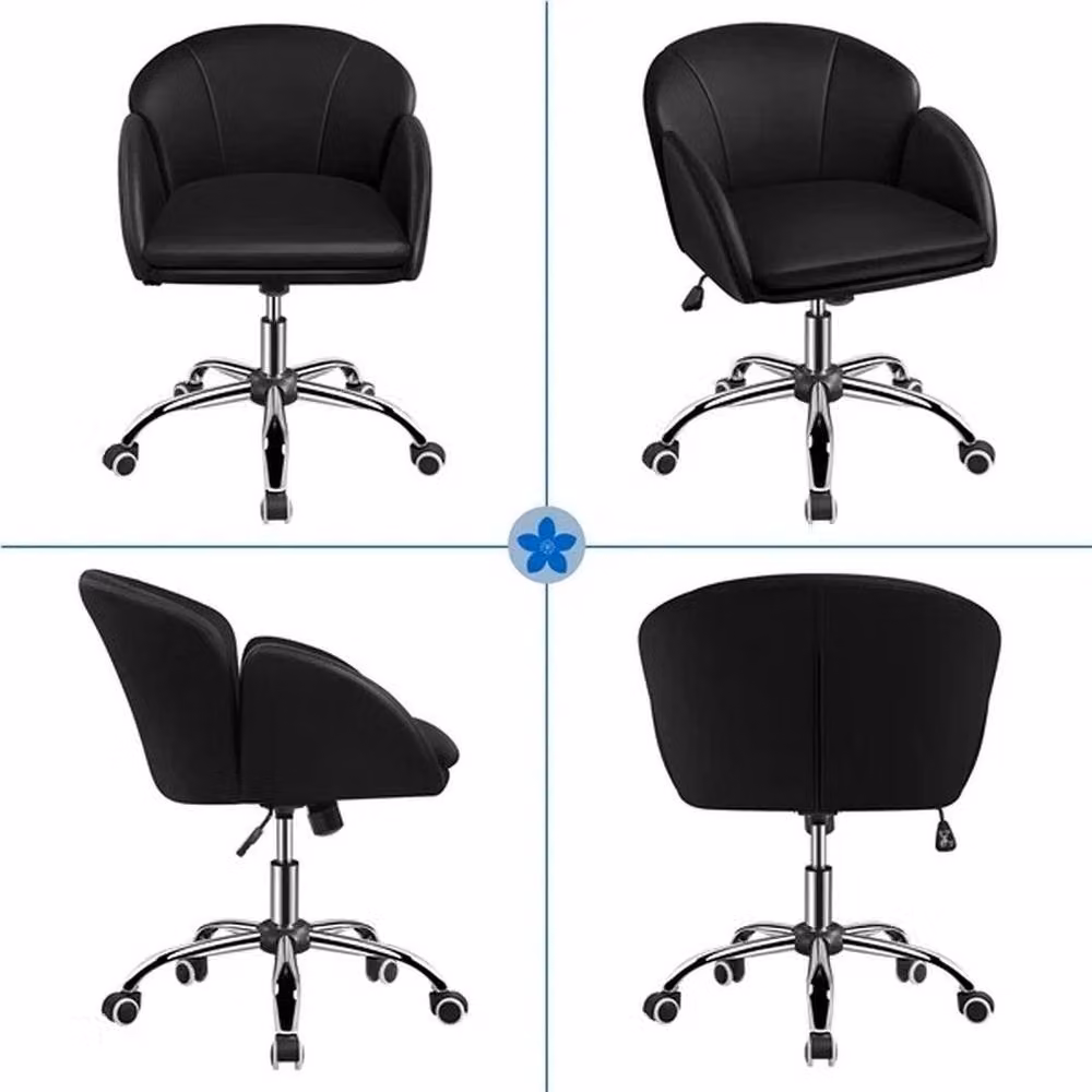 Kelvenix Modern Black Synthetic Leather Home Office Task Chair with 360 Degree Swivel and Weight Adjustment – 5
