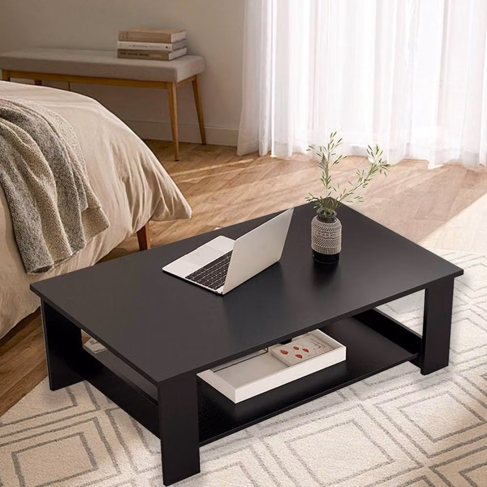 FORGEVIO Modern Black Coffee Table for your Living Room, W/D/H: 80 x 42 x 40 cm – 3