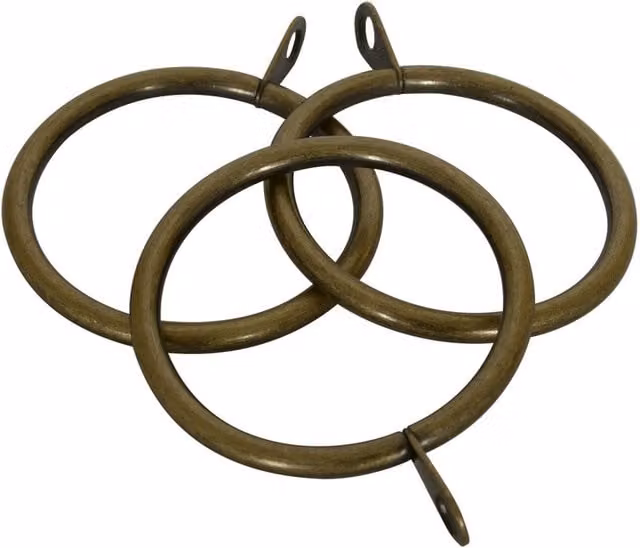 Terrys 6 Pack of 28mm Brass Curtain Rod Rings in Bronze and Gold