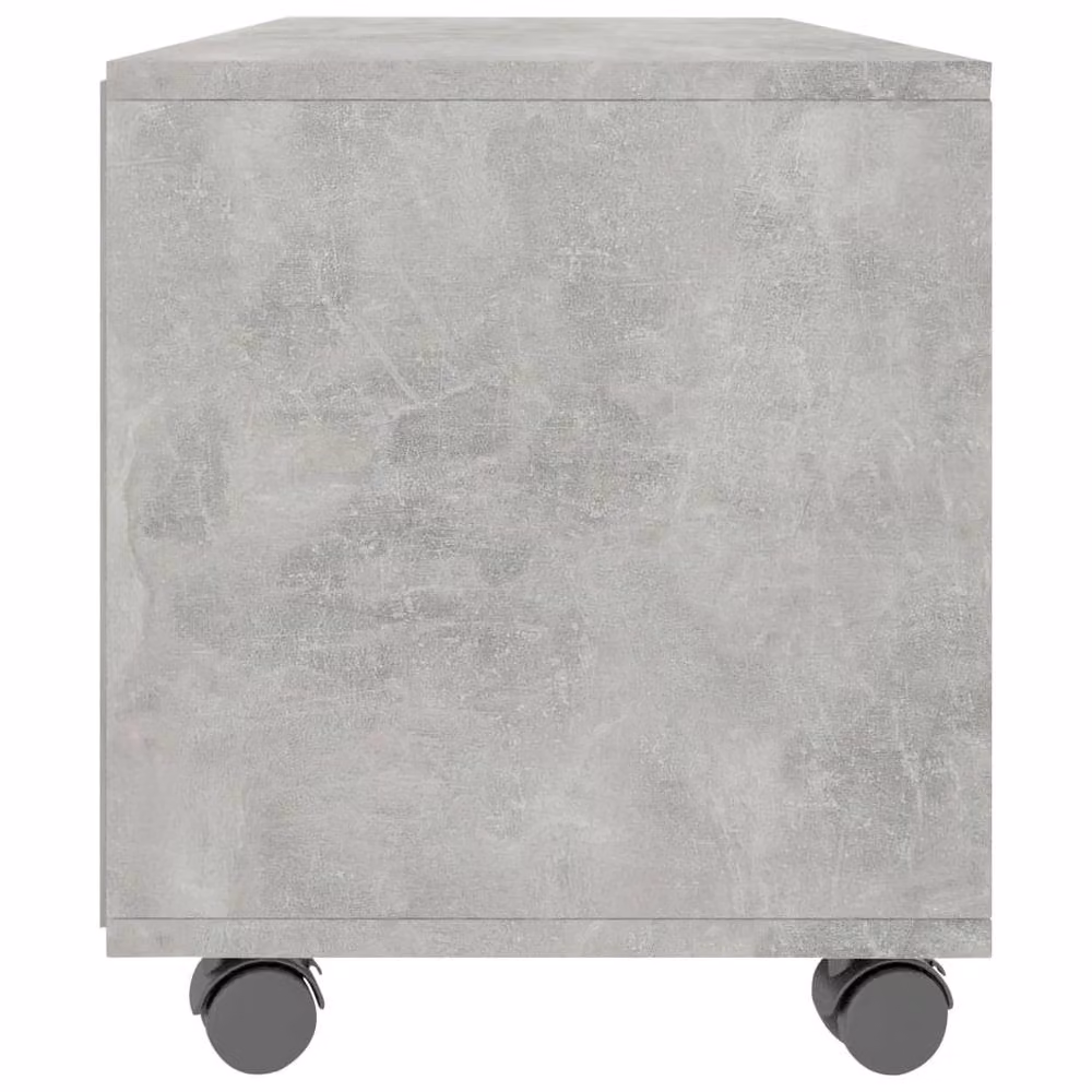 Berkfield Home TV Cabinet in Concrete Grey with Castors, W/D/H: 90 x 35 x 35 cm – 4