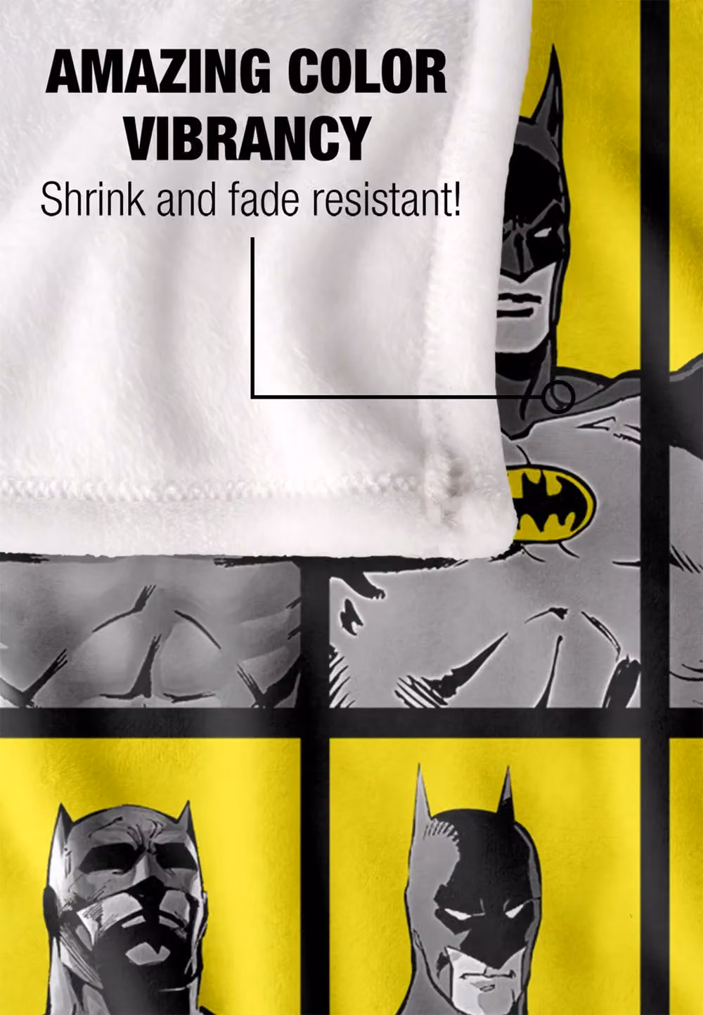 DC Comics Batman 80 Years Batmen Blanket in White, W/D: 152 x 127 cm – 4