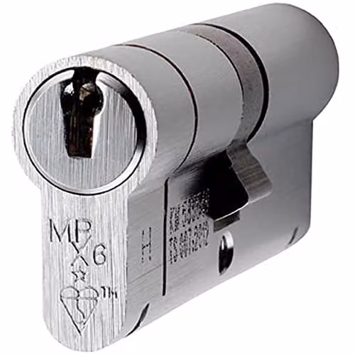 Loops 70mm EURO Double Cylinder Lock, 6 Pin, Satin Chrome