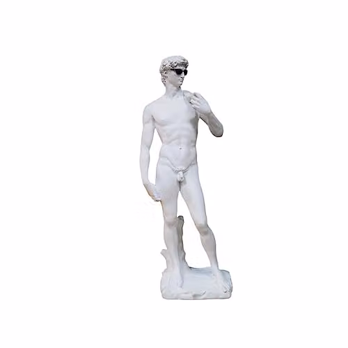 Gifts Direct 2 U Michelangelo David Statue with Sunglasses in White and Black, Height: 31 cm