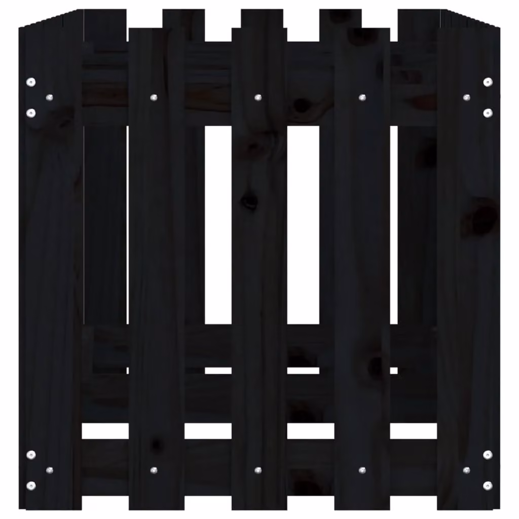 Berkfield Home Garden Raised Bed with Fence Design in Black, Solid Wood and Plastic, W/D/H: 150 x 50 x 50 cm – 3