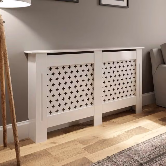 Temprazo White MDF Wall Mounted Radiator Cover 152 cm