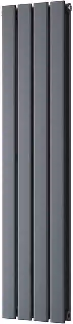 UK Radiators Typhoon Anthracite Flat Tube Vertical Designer Radiator, W: 27.2 cm, H: 120 cm