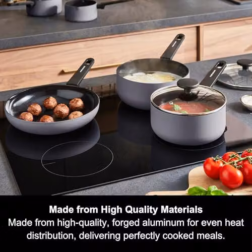 Morphy Richards 5-Piece Aluminium and Ceramic Saucepan and Frying Pan Set in Grey – 2