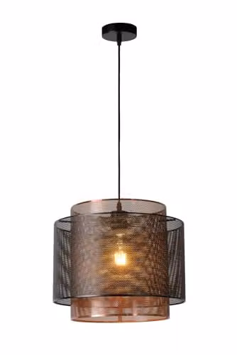 Lucide Orrin Modern Dimmable Adjustable Height Pendant Light, Black, Diameter: 34 cm