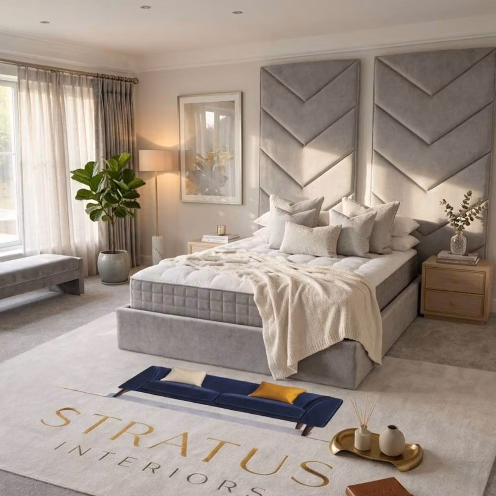 Stratus Interiors Optimus Luxury Upholstered Velvet Bed Frame in Grey, W: 150 cm, D: 200 cm – 2
