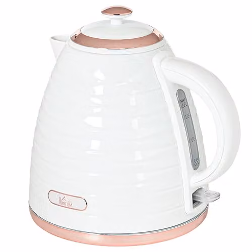 HOMCOM Electric Kettle, 1.7 l, 3 kW, White