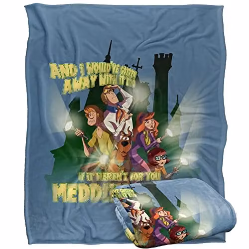 LOGOVISION Scooby Doo Officially Licensed Super Soft Microfibre Fleece Throw Blanket, W/D/H: 152 x 127 cm, Multicolour and White