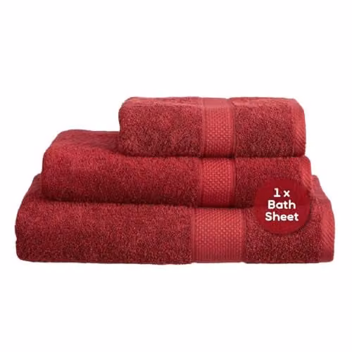 Linens Limited Burgundy Turkish Cotton Large Bath Sheets