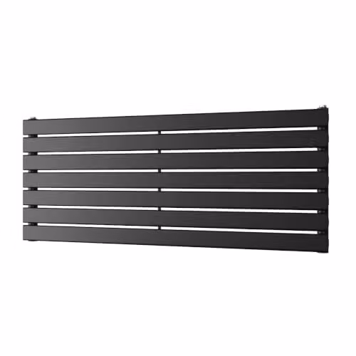UK Radiators Typhoon Axis Black Flat Tube Horizontal Designer Radiator, W: 120 cm, H: 47.6 cm – 2