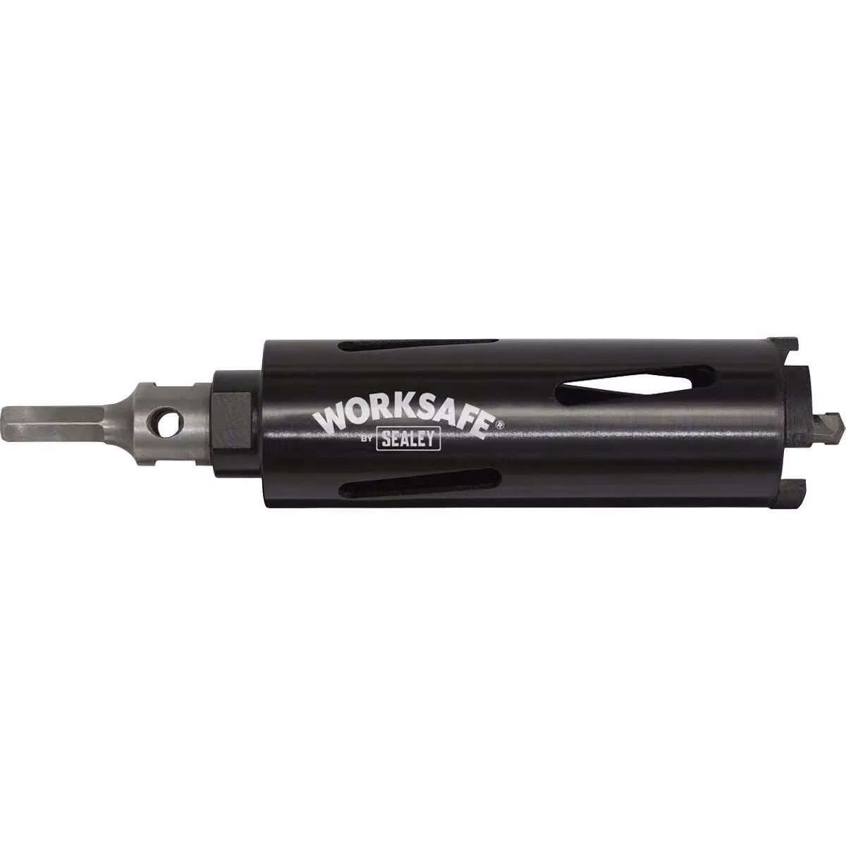 Loops Diamond Core Drill Hole Saw with Hex Drive Adaptor, Black and Multicolour, Diameter: 52 mm, Length: 150 mm – 2