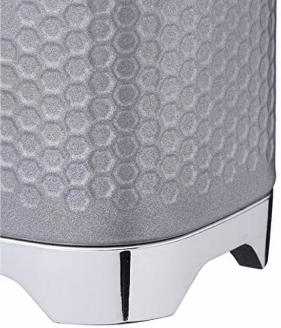 KitchenCrafts Retro Sugar Jar with Geometric Textured Metal Finish in Grey