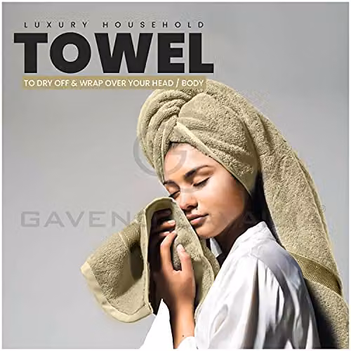 GAVENO CAVAILIA 10 Piece Egyptian Cotton Towel Set in Brown and Beige – 4