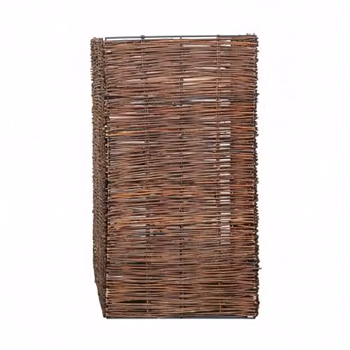 Samuel Alexander Brown Woven Willow Single Garden Patio Wheelie Bin Screen Hideaway, H 116 cm x W 81 cm x D 61 cm – 3