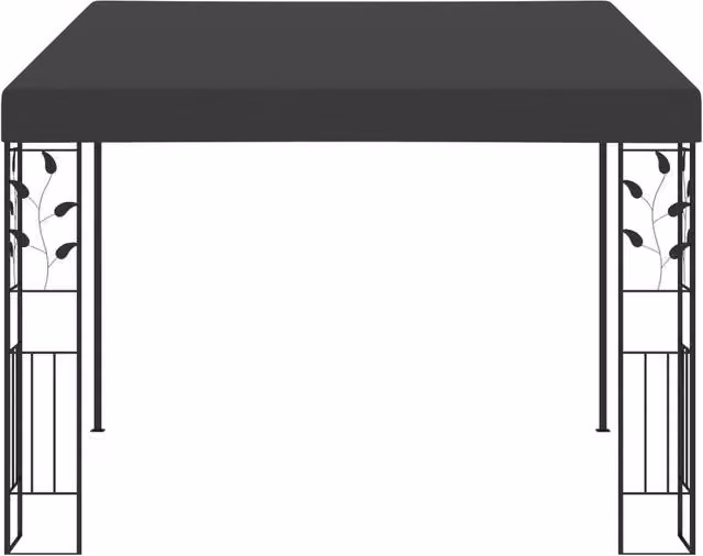 Berkfield Home Wall-mounted Lean-to Gazebo in Anthracite and Black, W: 300 cm, D: 300 cm, H: 250 cm