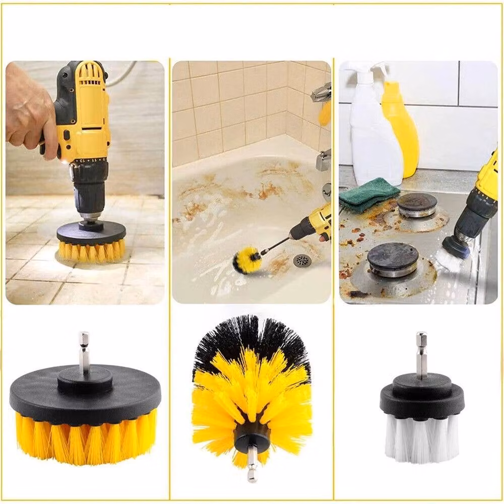 Nordara 22x Drill Cleaning Brush Set Attachment for Grout and Tile in Yellow – 5