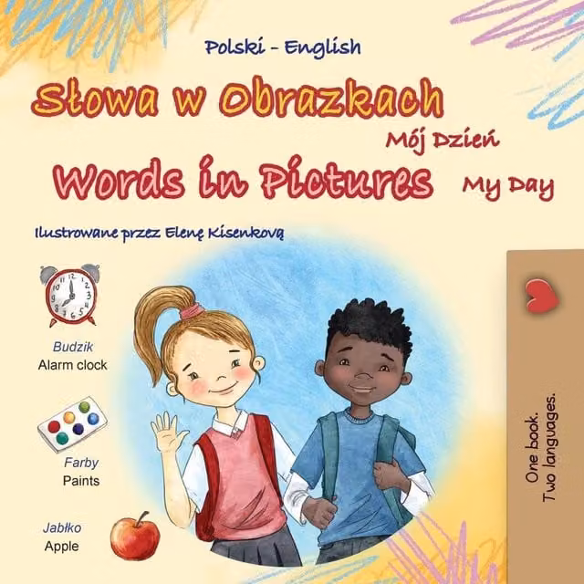 Kidkiddos Books Words in Pictures My Day Polish English Bilingual Childrens Book in Multicolour Paper