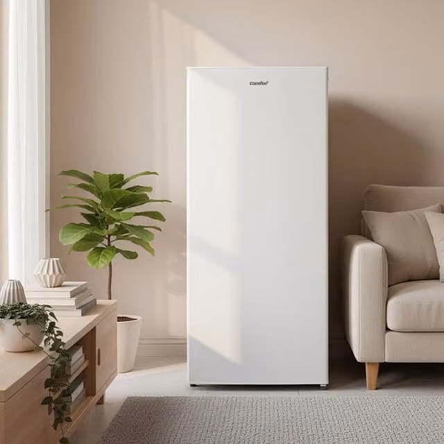 Living Star Freestanding Upright Freezer, White, Height: 160 cm