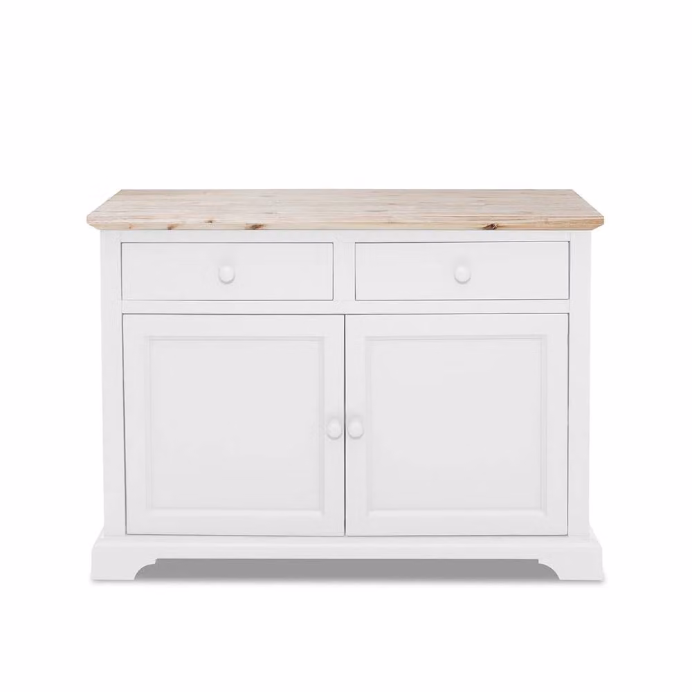 Statement Furniture Florence White Sideboard with 2 Doors and 2 Drawers, W120 x D42 x H85 cm – 2