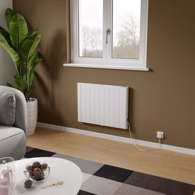Agadon Riley White Aluminium Convector Electric Heater with Smart App Control and Timer, W: 101 cm