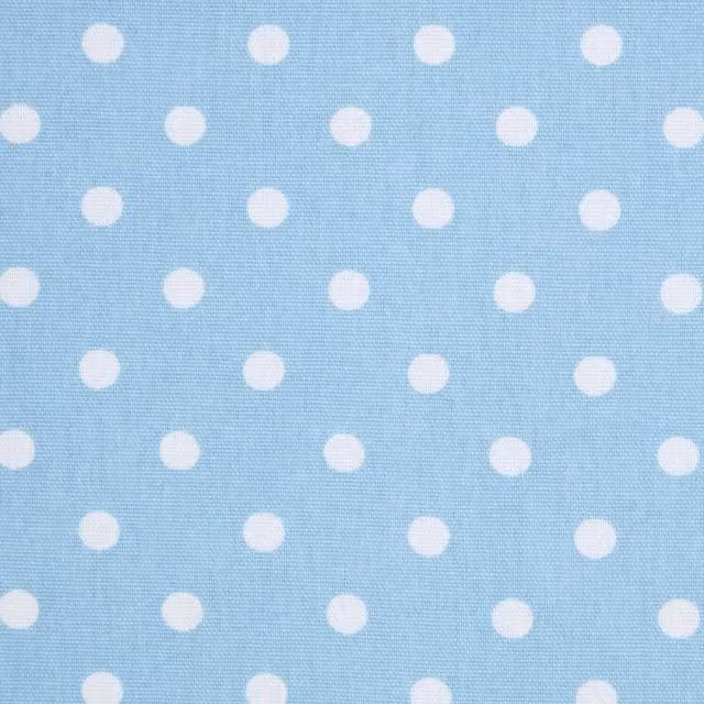 Homescapes Blue Polka Dot Pure Cotton Childrens Fabric, Width: 150 cm