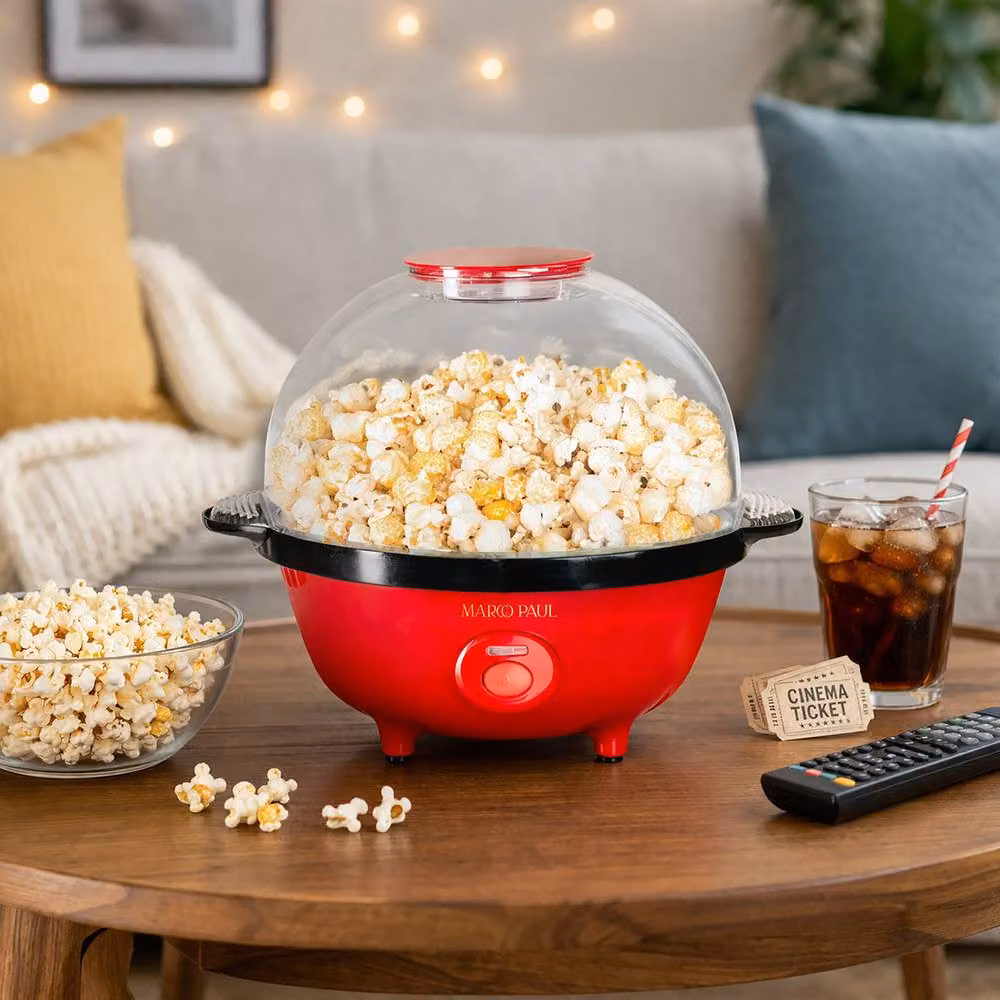 Marco Paul Home Hot Air Popcorn Making Machine in Red – 4