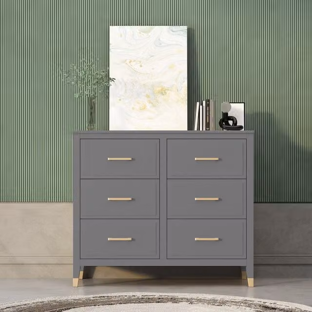 Cabinet Bits Palazzi 6 Drawer Chest in Grey