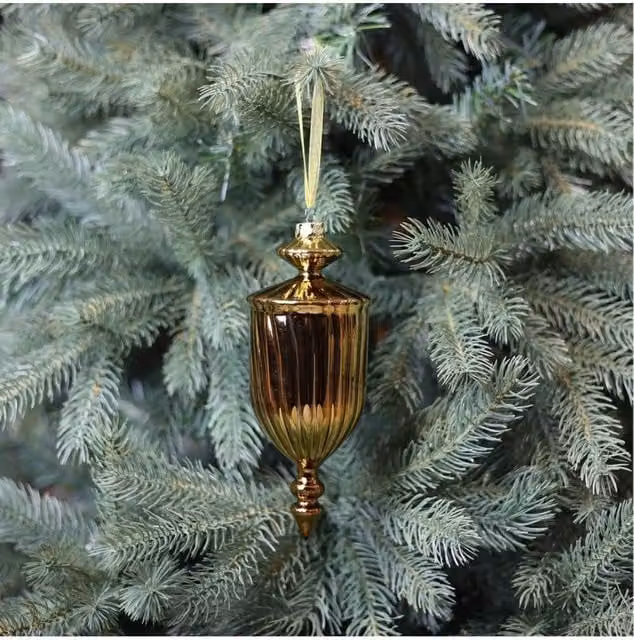 KDMD Antique Gold and White Glass Lantern Finials, 2 Pack, Height: 21 cm