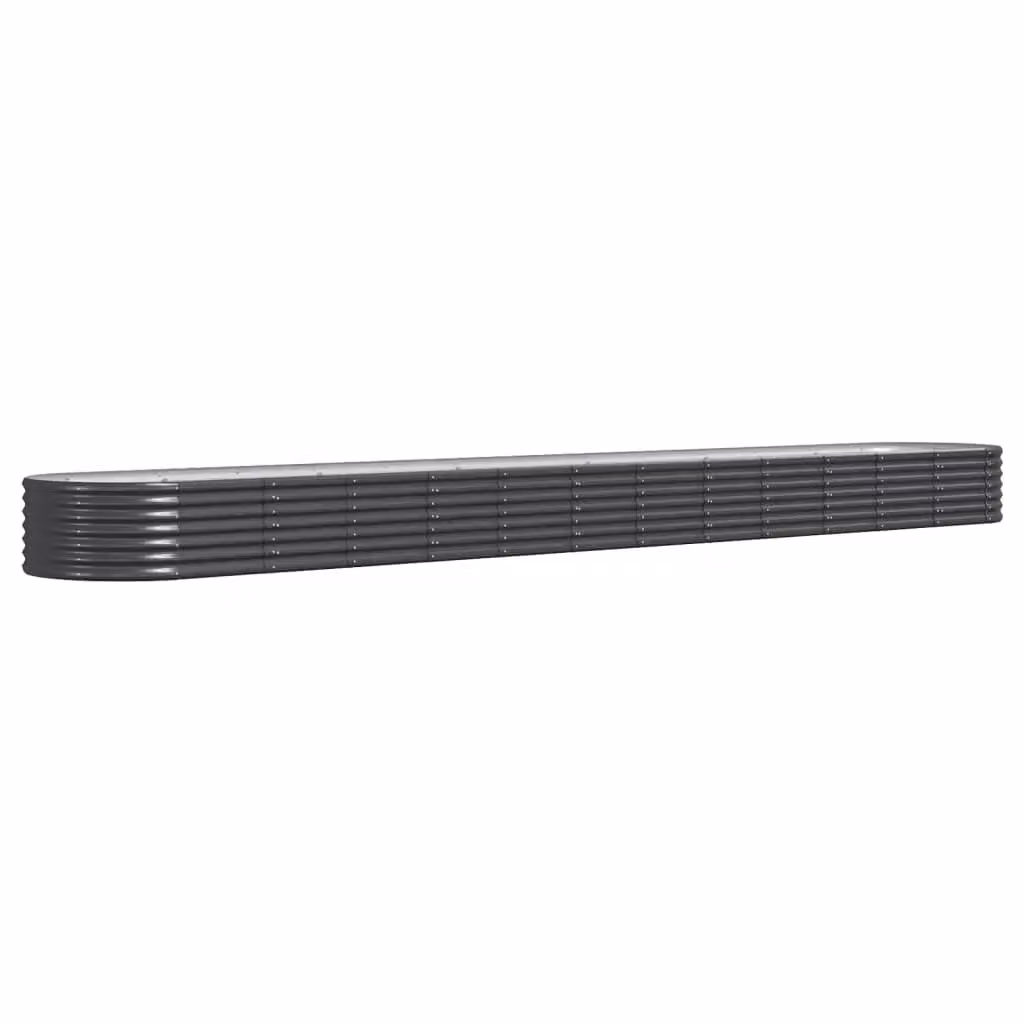 Berkfield Home Garden Powder-coated Steel Raised Bed in Anthracite Black, W/D/H: 512 x 80 x 36 cm – 2