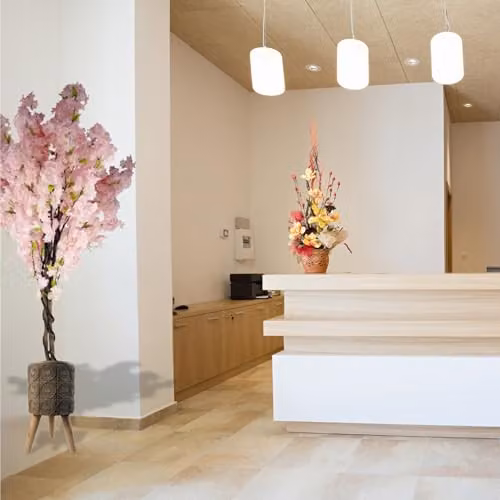 Pegdev 150cm Artificial Pink Cherry Blossom Tree with 40cm Fibreglass Planter – 3