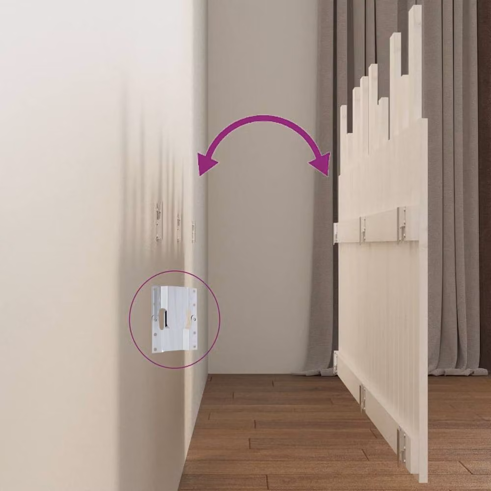 Berkfield Home White Solid Wood Pine Wall Mounted Headboard W: 159.5 cm, D: 3 cm, H: 80 cm – 2